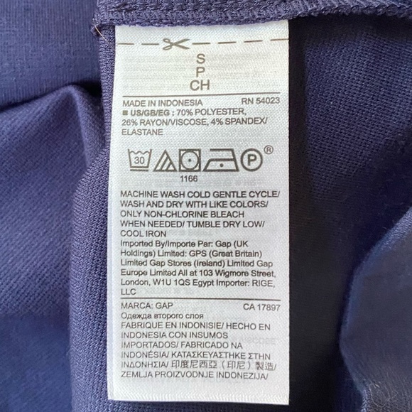 GAP Dress - Midi - Color Block - Bell Sleeves Royal Blue Black SMALL NWT - Picture 11 of 12